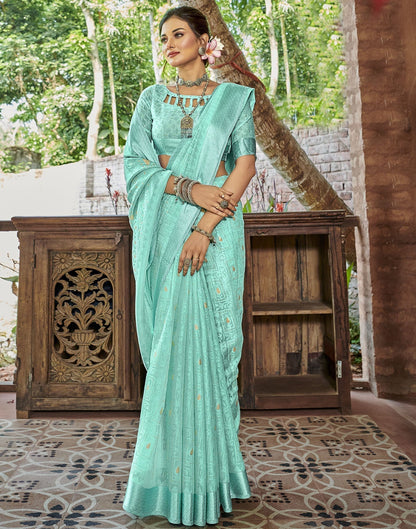 Aqua Blue Woven Saree | Sudathi