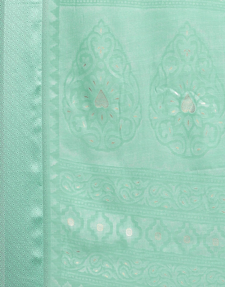 Aqua Blue Woven Saree | Sudathi