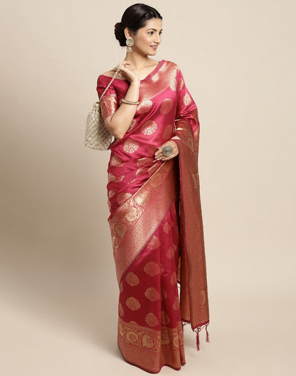 Pink And Golden Silk Saree | Leemboodi