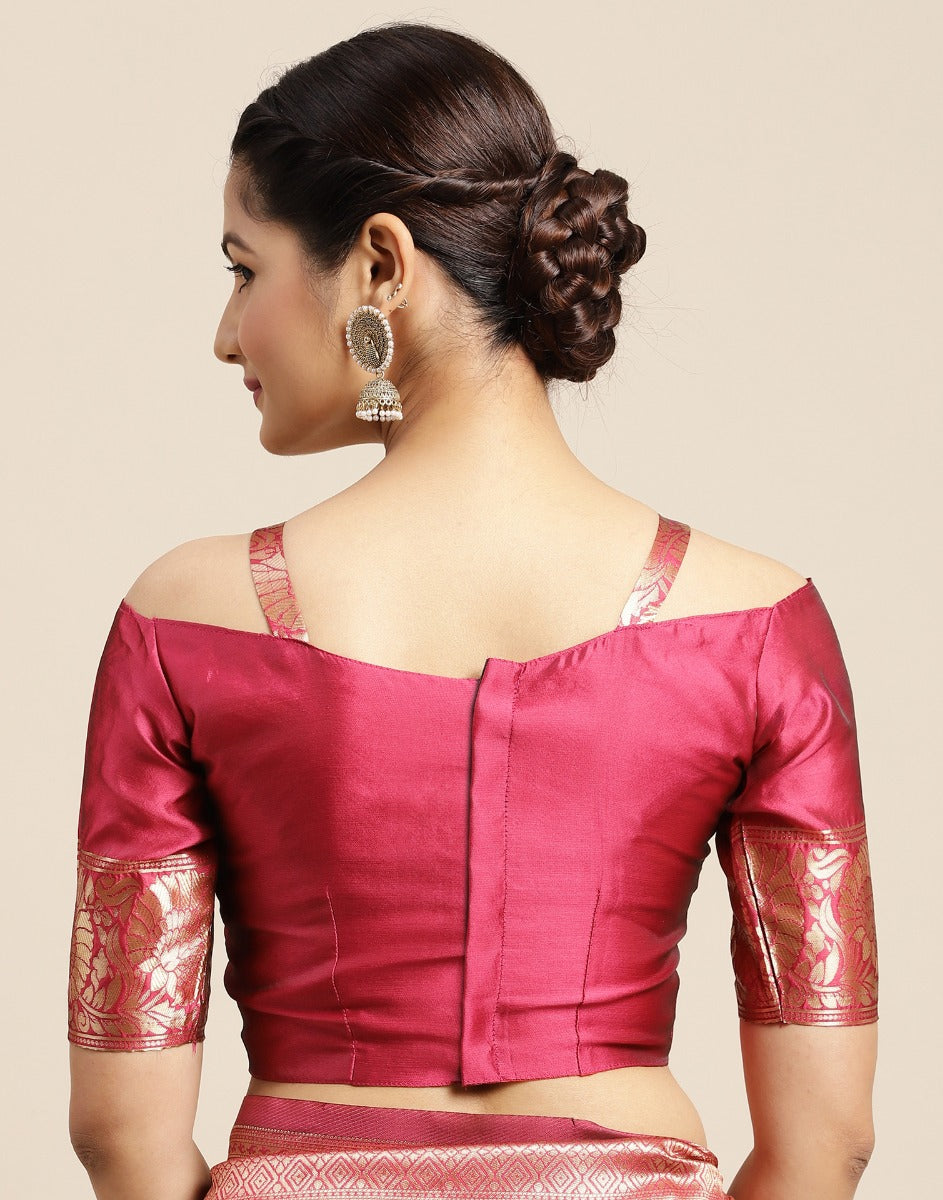 Pink And Golden Silk Saree | Leemboodi