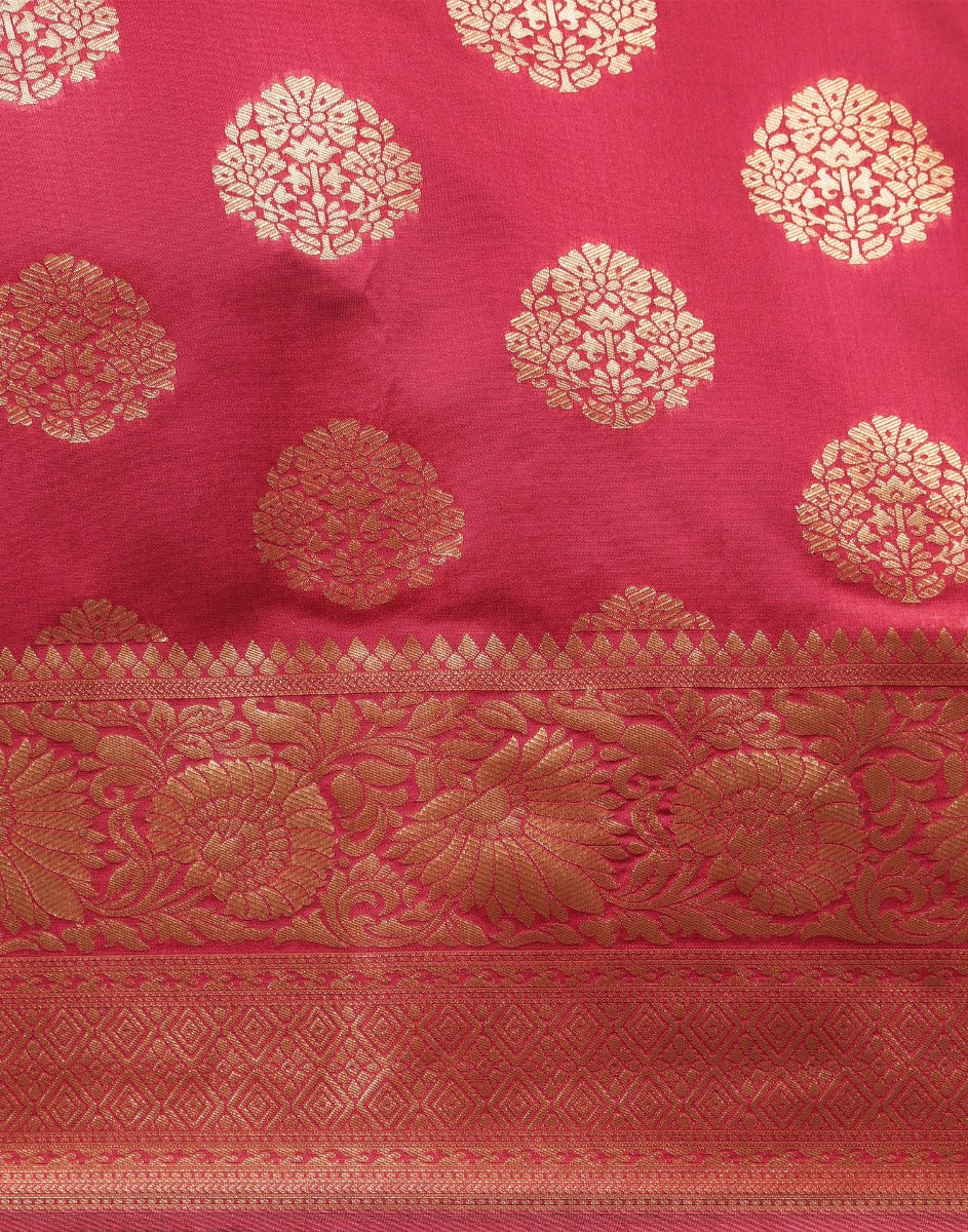 Pink And Golden Silk Saree | Leemboodi
