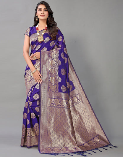 Violet And Golden Silk Saree | Leemboodi