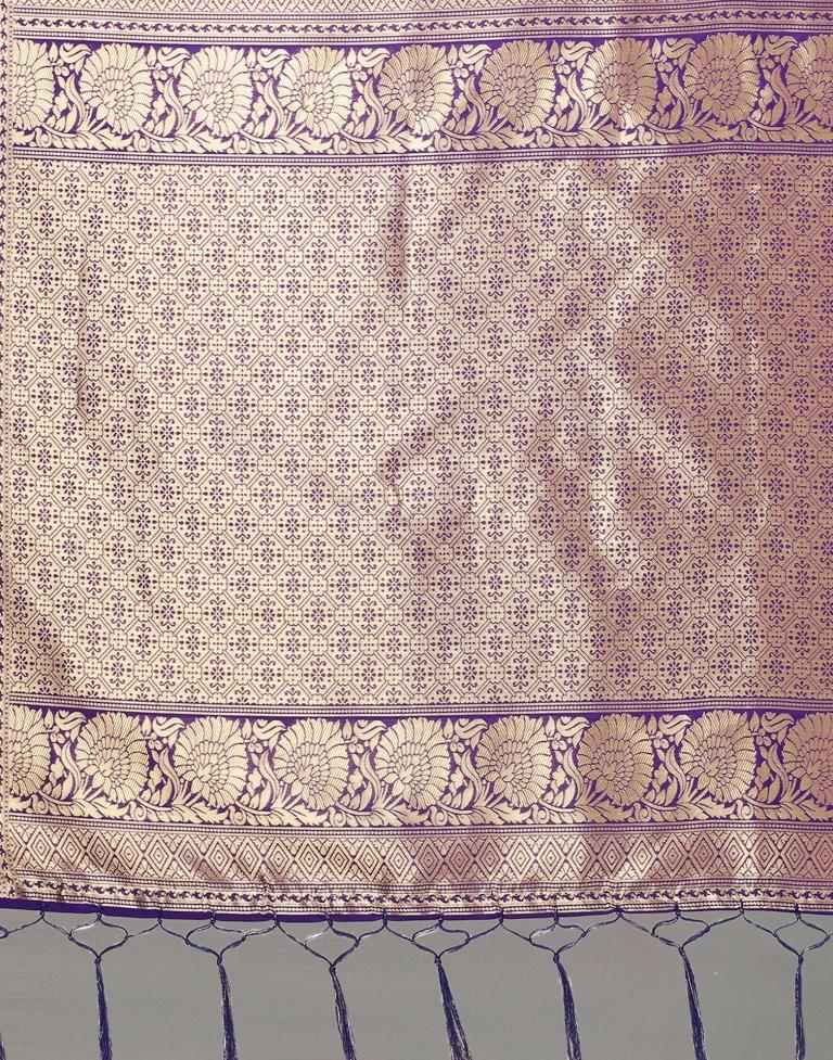 Violet And Golden Silk Saree | Leemboodi