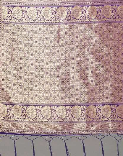 Violet And Golden Silk Saree | Leemboodi