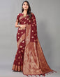 Maroon And Golden Silk Saree | Leemboodi