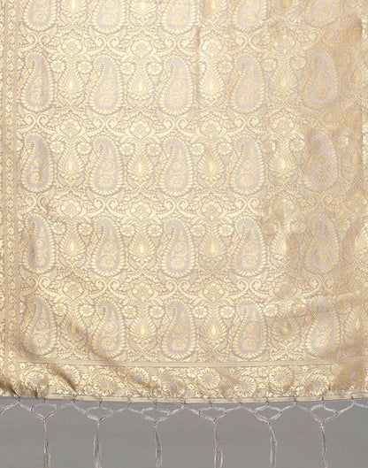 Grey And Golden Silk Saree | Sudathi