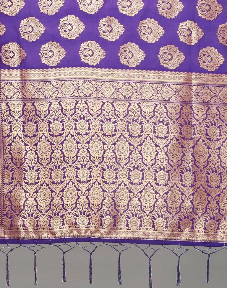 Violet And Golden Silk Saree | Leemboodi