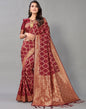Maroon And Golden Silk Saree | Leemboodi