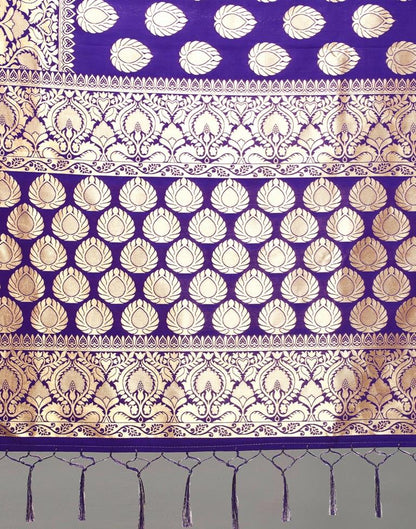 Violet And Golden Silk Saree | Leemboodi