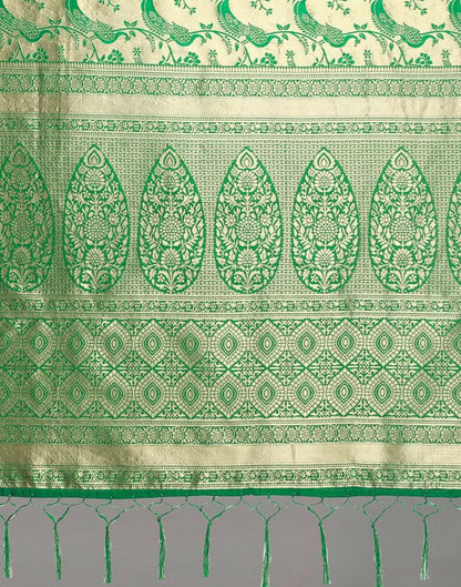 Green And Golden Silk Saree | Leemboodi