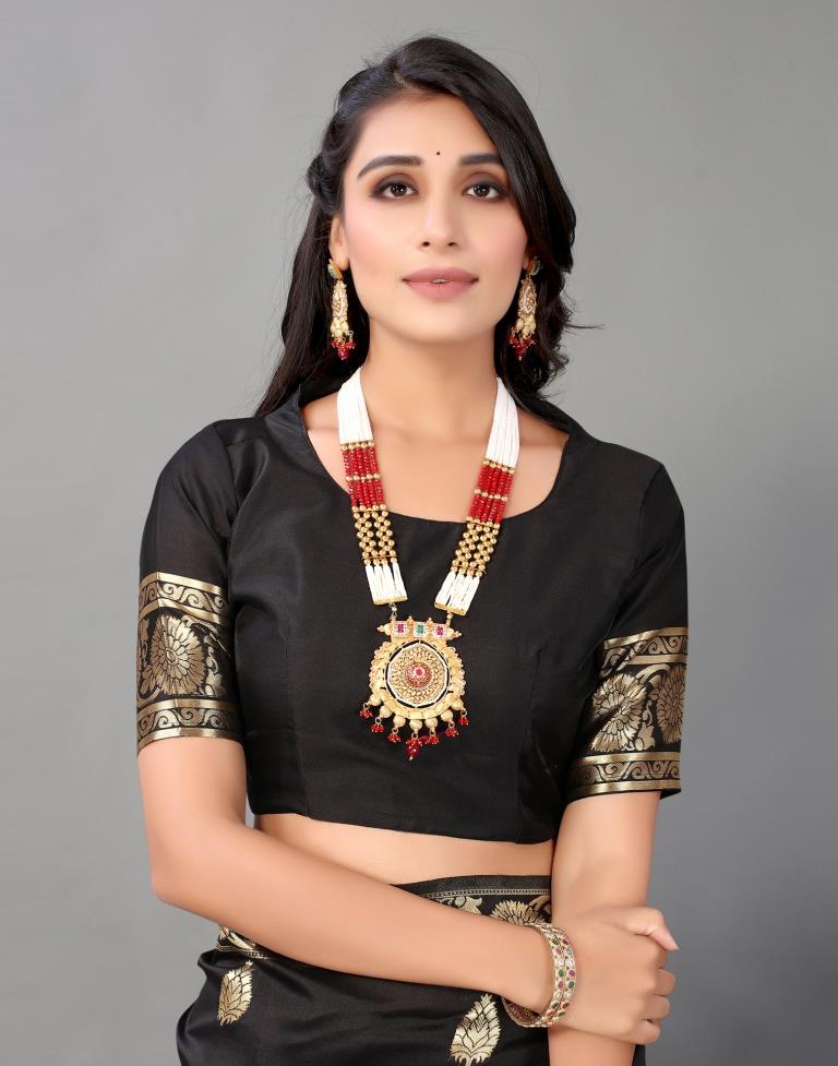 Black And Golden Silk Saree | Leemboodi