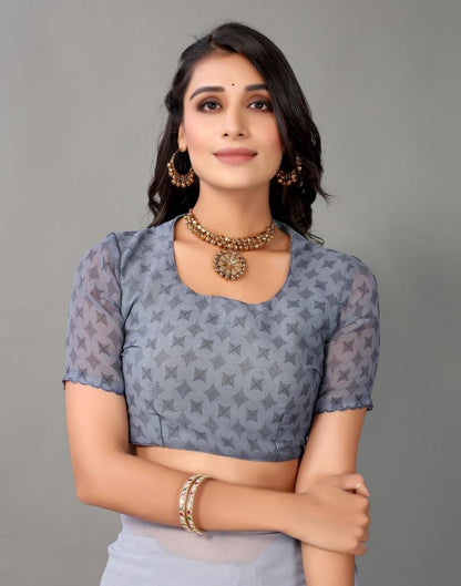Grey Georgette Saree | Leemboodi