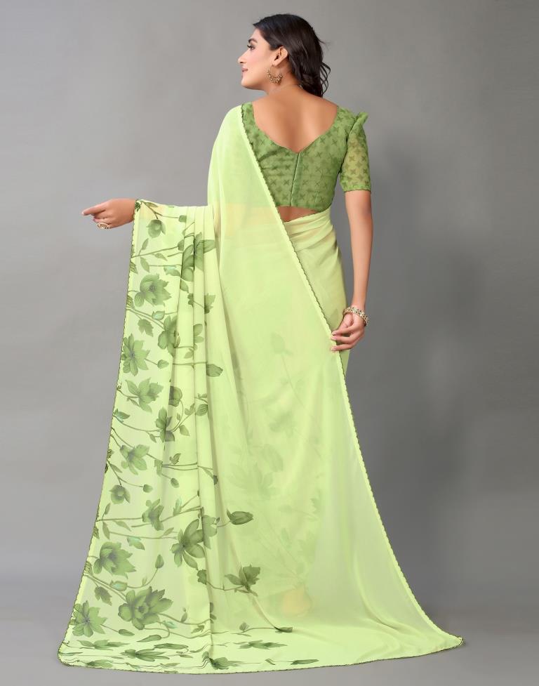 Light Green Georgette Saree | Leemboodi