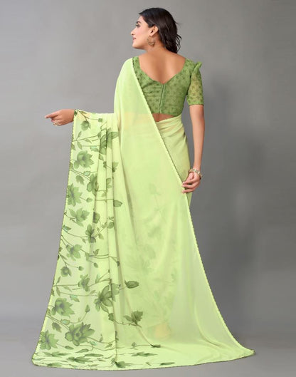 Light Green Georgette Saree | Leemboodi