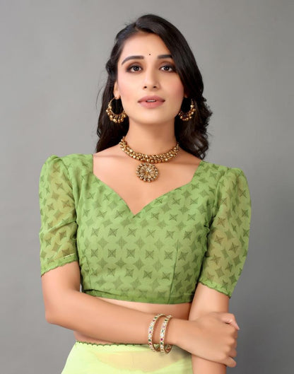 Light Green Georgette Saree | Leemboodi