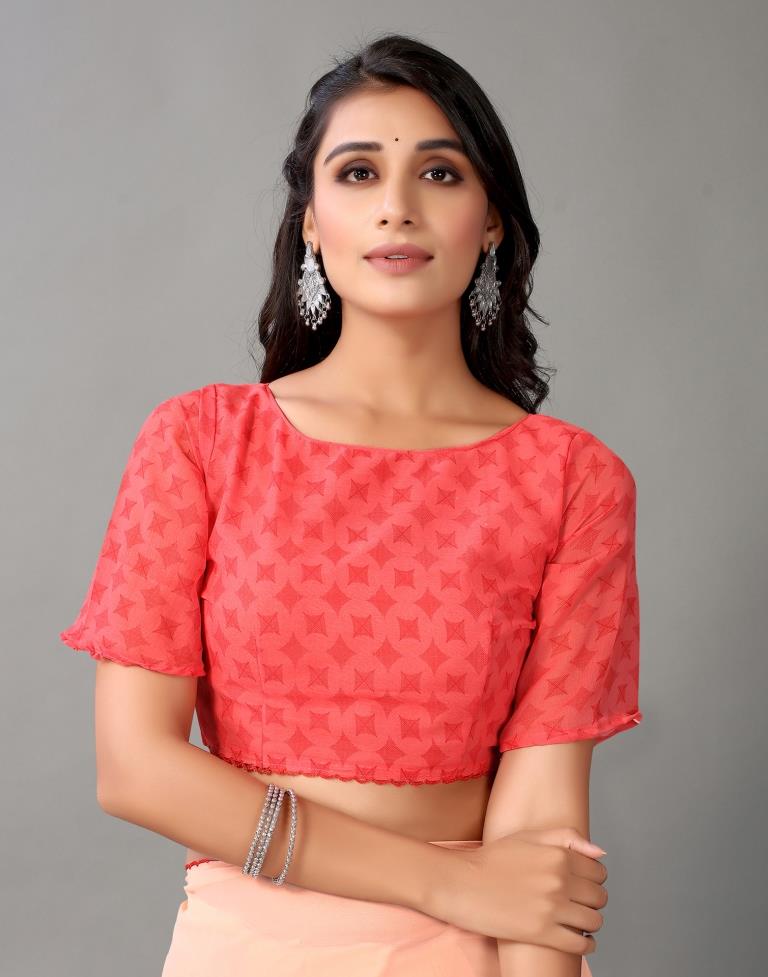 Light Peach Georgette Saree | Leemboodi