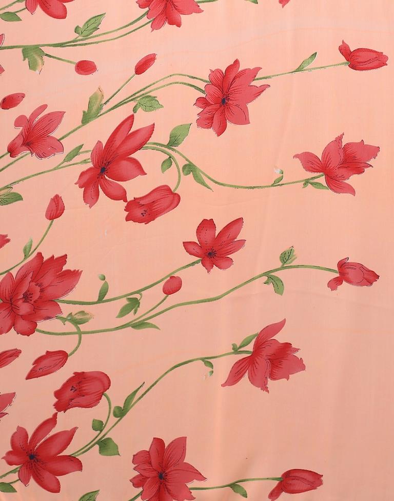 Light Peach Georgette Saree | Leemboodi