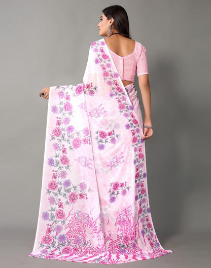 Light Pink Georgette Saree | Leemboodi
