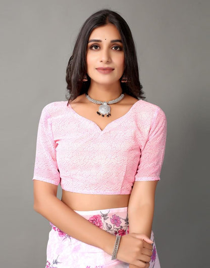 Light Pink Georgette Saree | Leemboodi