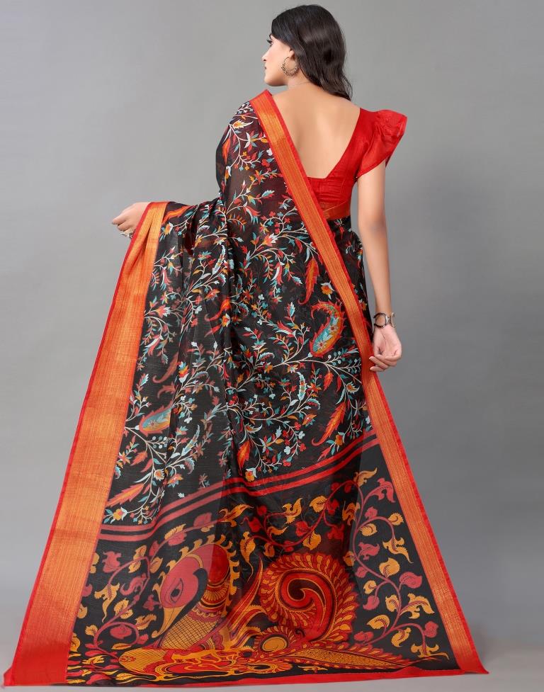 Black Cotton Saree | Leemboodi