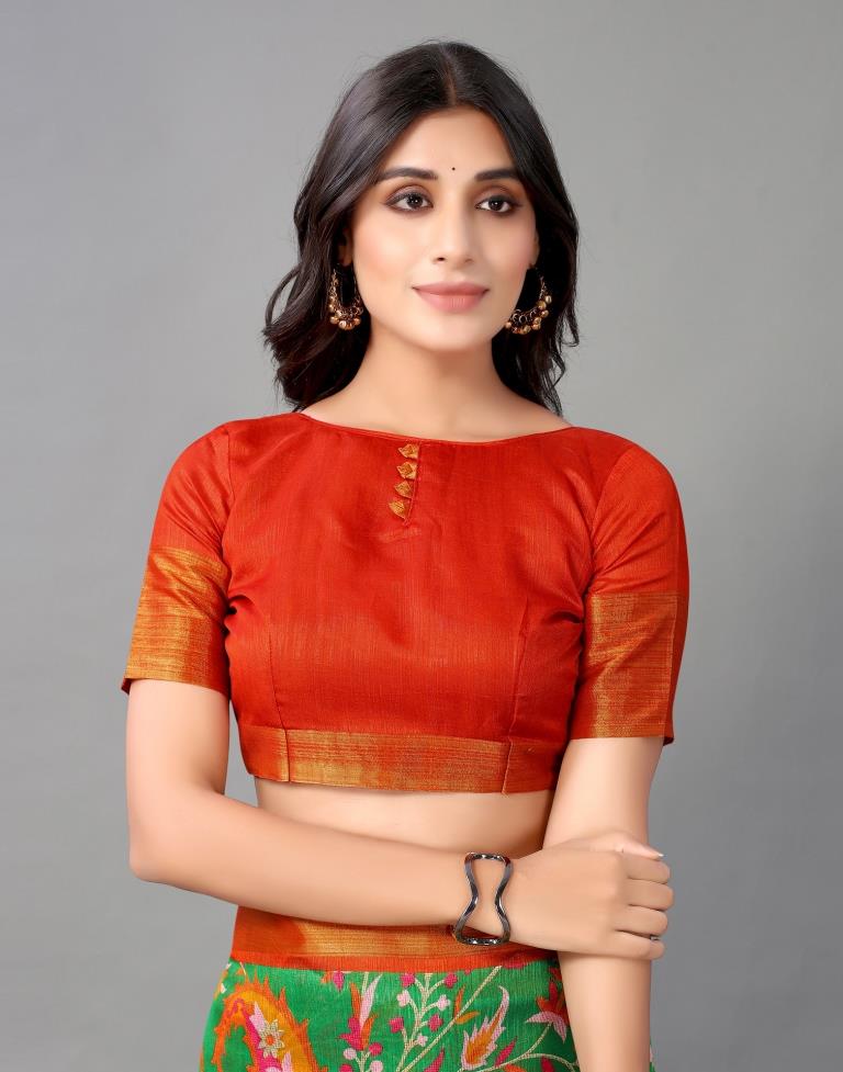 Green Cotton Saree | Sudathi