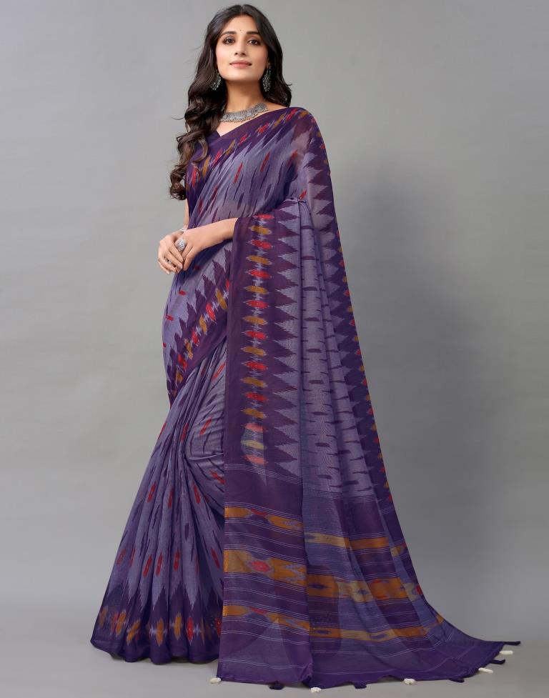 Purple Cotton Saree | Sudathi