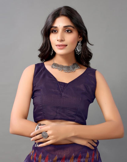 Purple Cotton Saree | Sudathi