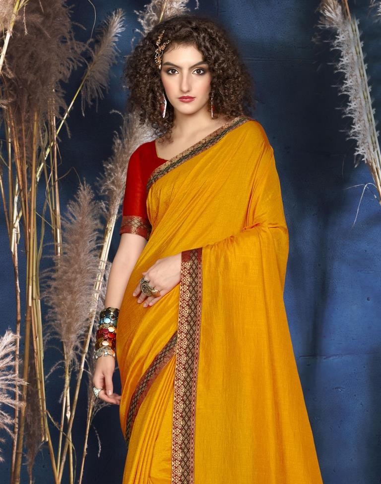 Turmeric Yellow Silk Saree | Leemboodi
