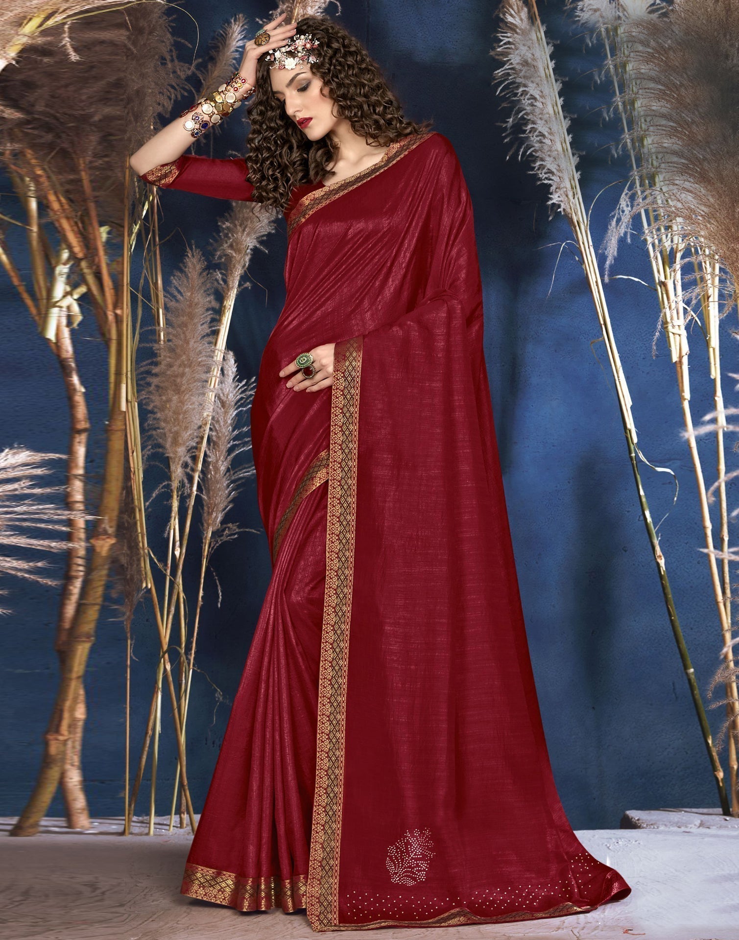 Maroon Silk Saree | Leemboodi