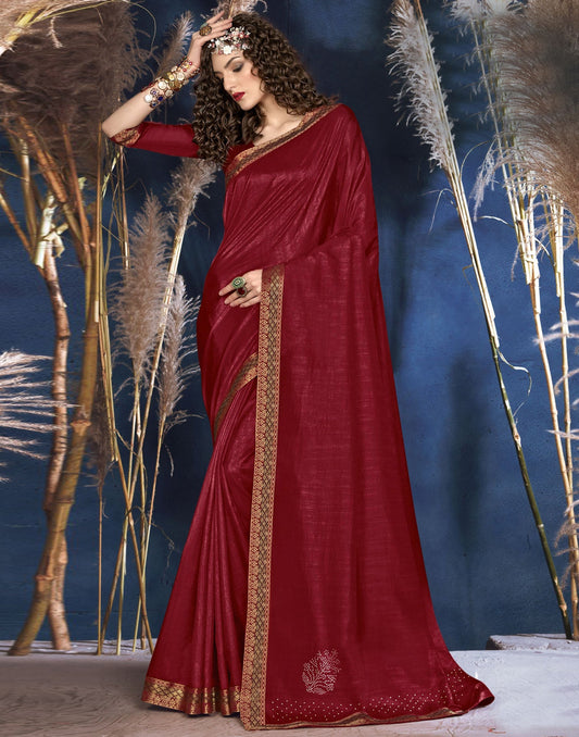 Maroon Silk Saree | Leemboodi