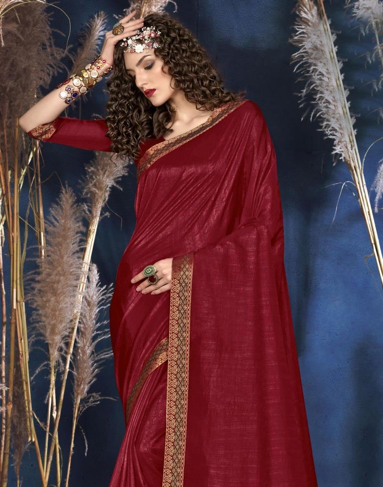 Maroon Silk Saree | Leemboodi