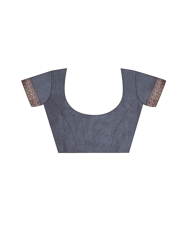 Steel Grey Silk Saree | Leemboodi