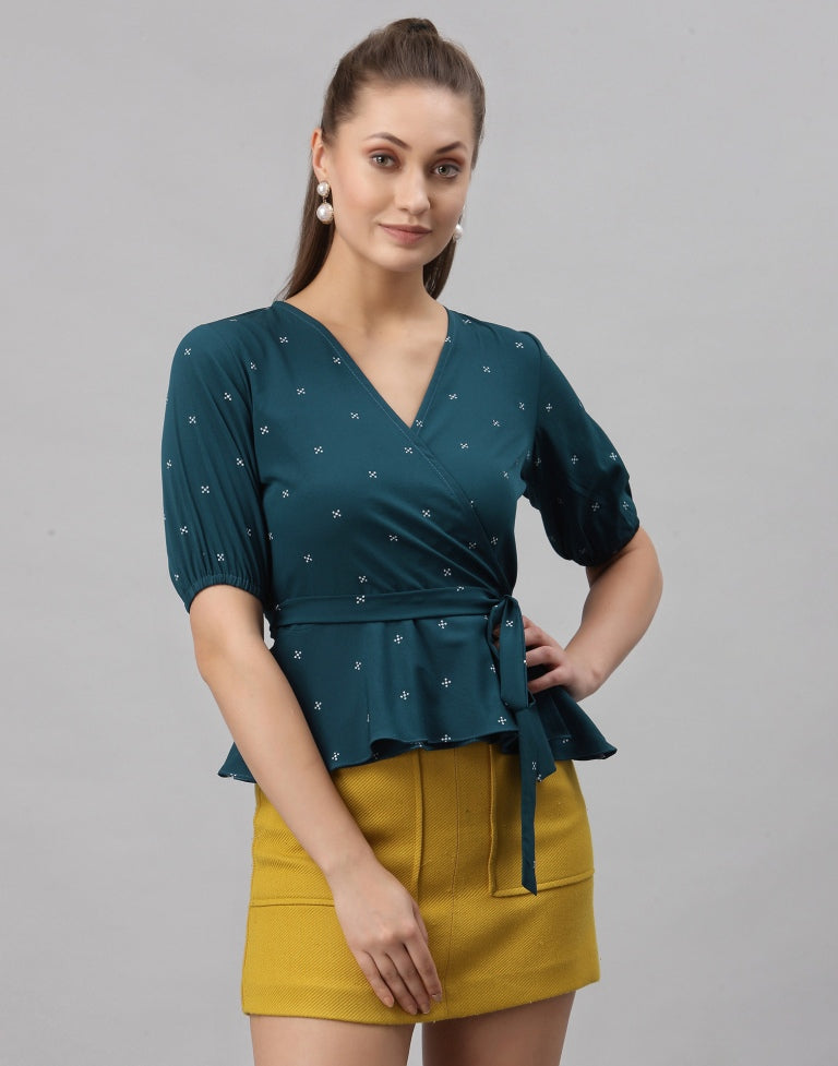 Teal Printed Top | Sudathi