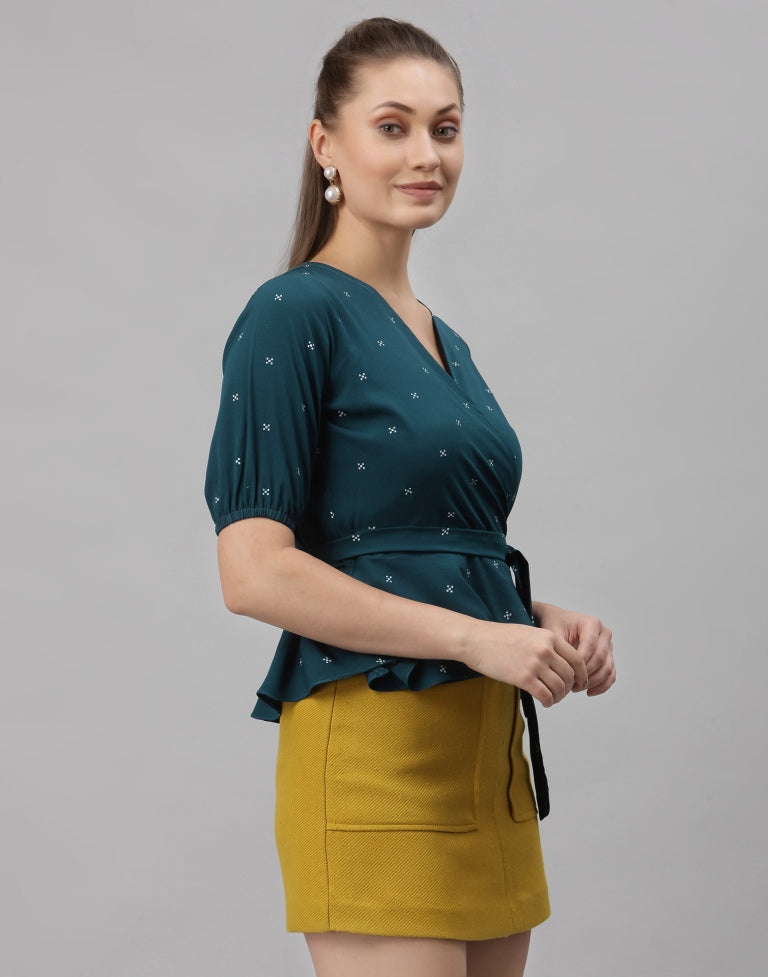 Teal Printed Top | Sudathi