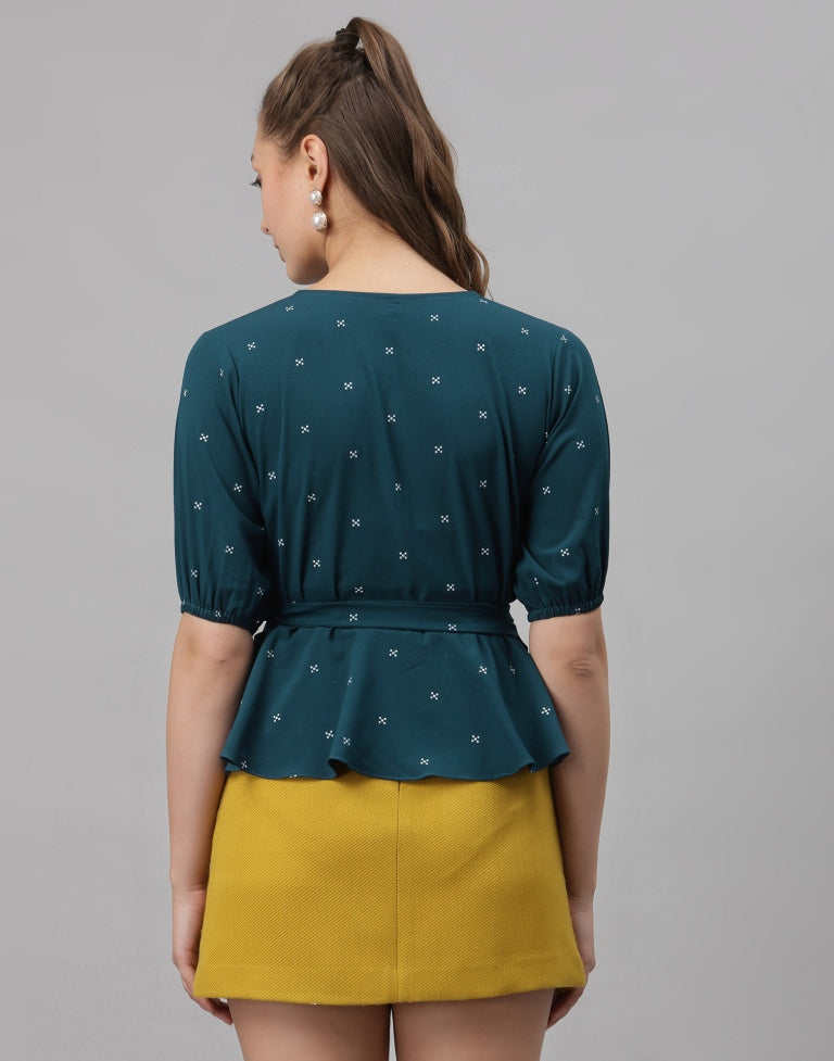 Teal Printed Top | Sudathi