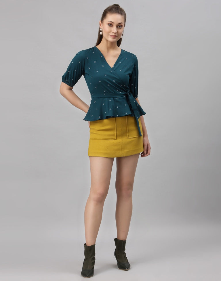 Teal Printed Top | Sudathi