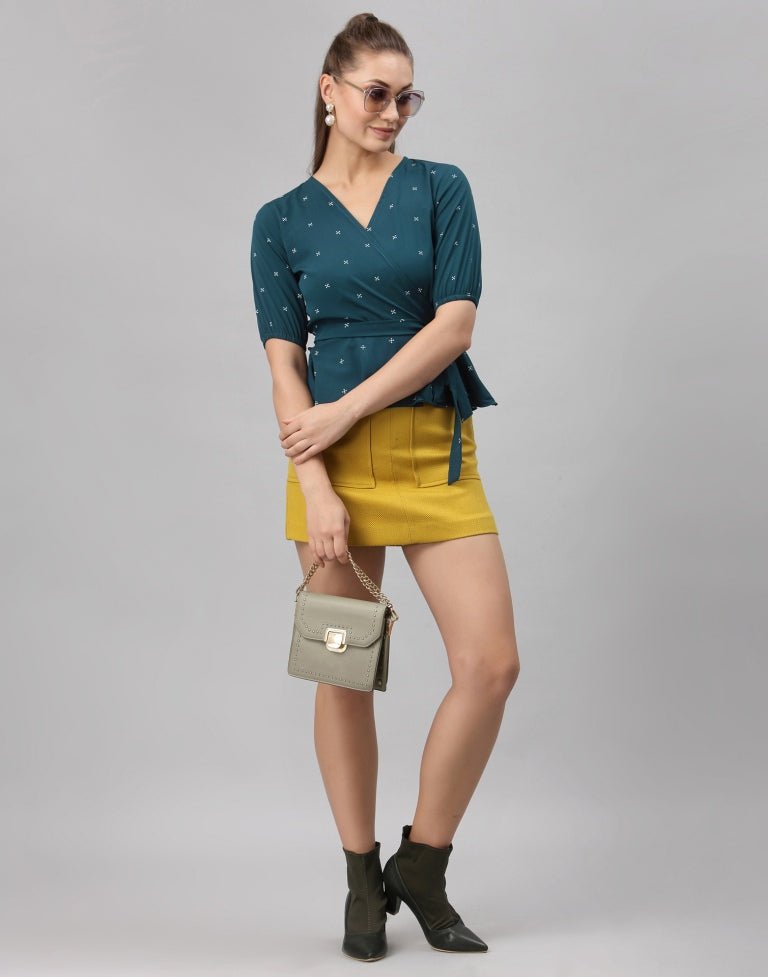 Teal Printed Top | Sudathi
