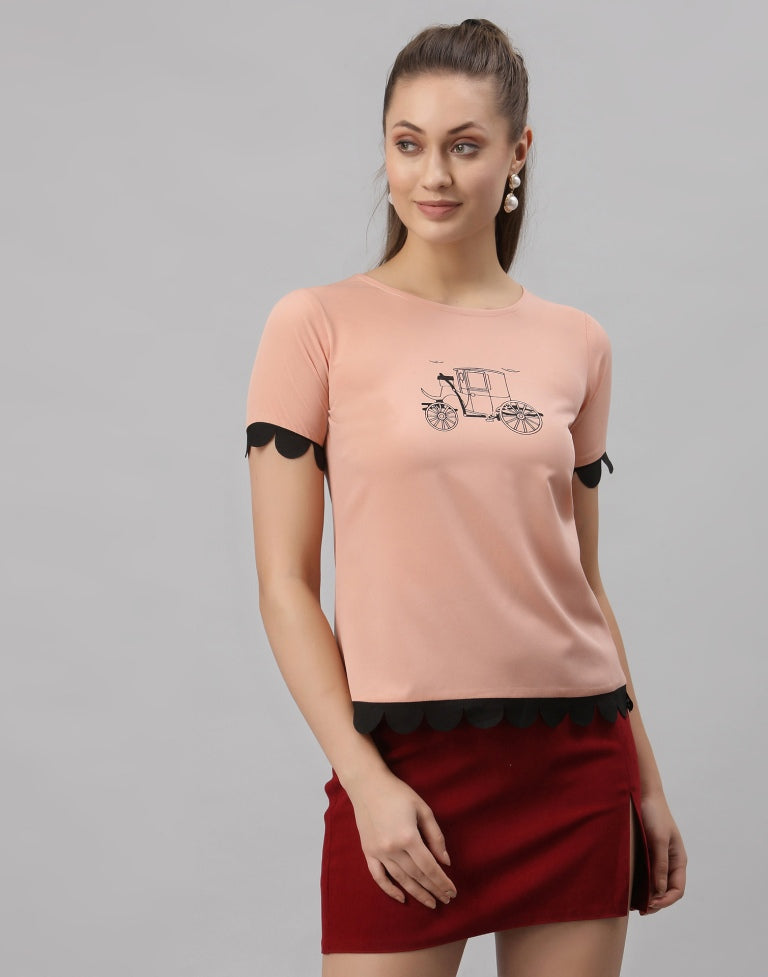 Peach Printed Top | Sudathi