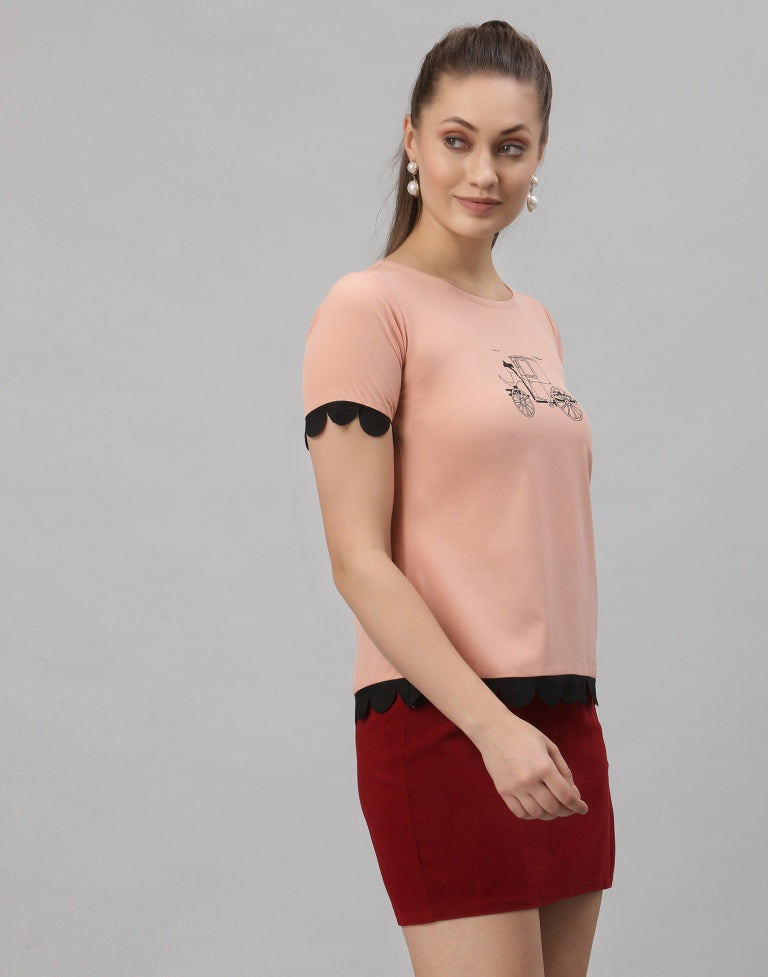Peach Printed Top | Sudathi