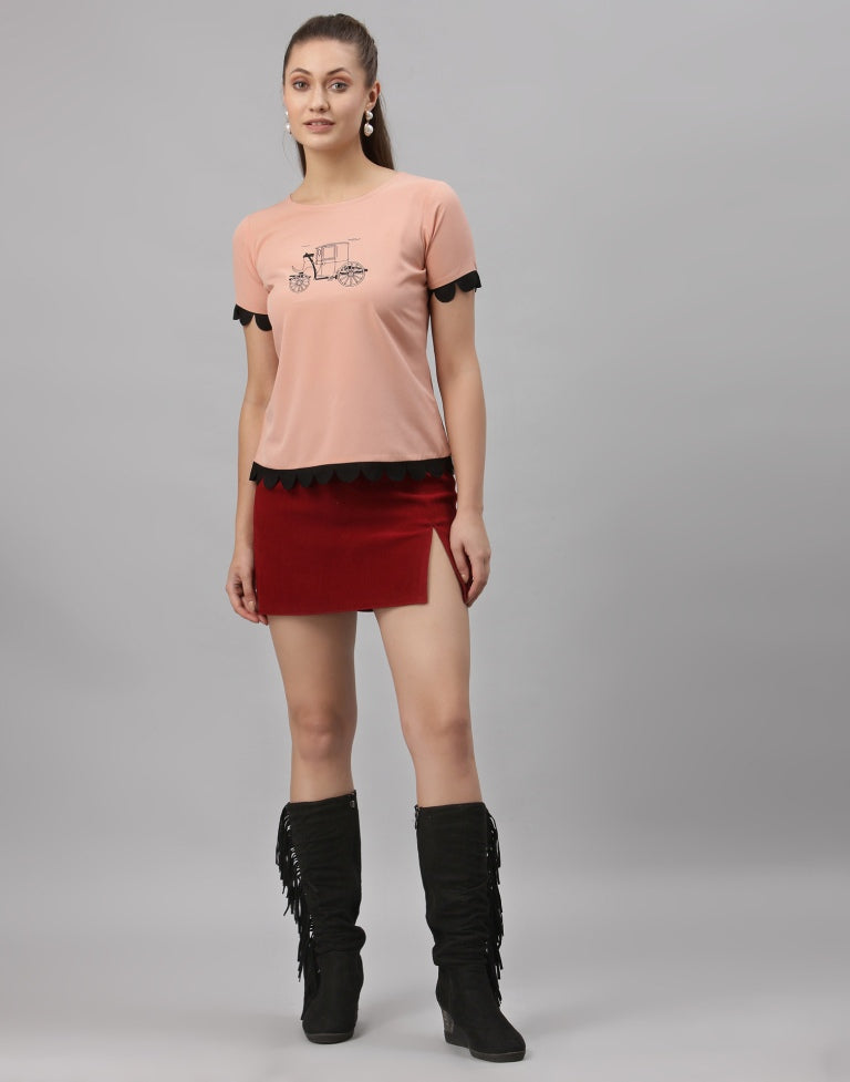 Peach Printed Top | Sudathi
