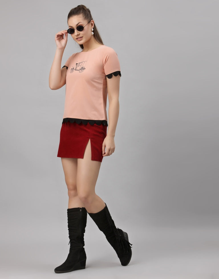 Peach Printed Top | Sudathi