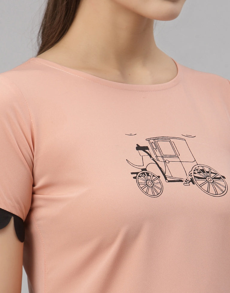 Peach Printed Top | Sudathi