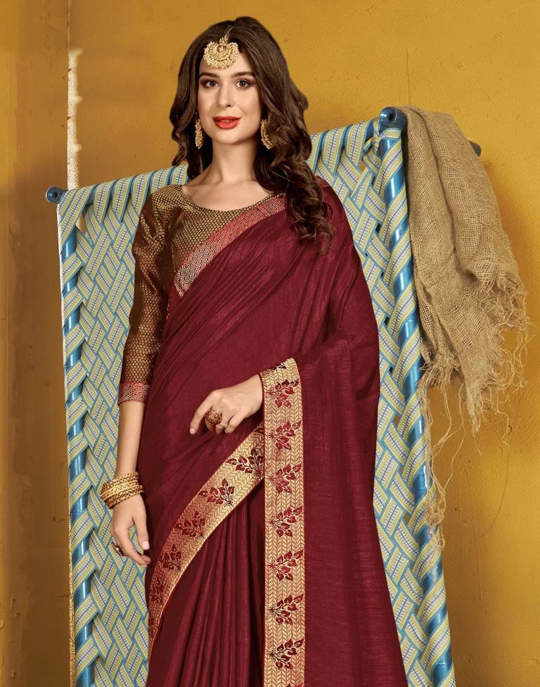 Maroon Silk Saree | Leemboodi