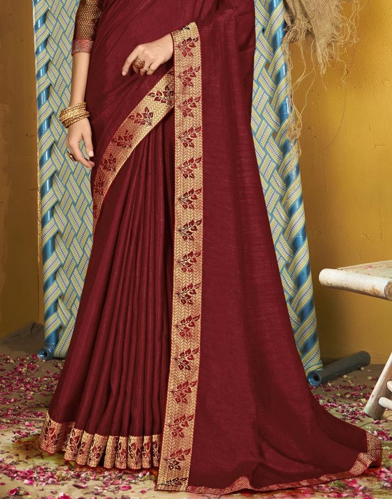Maroon Silk Saree | Leemboodi
