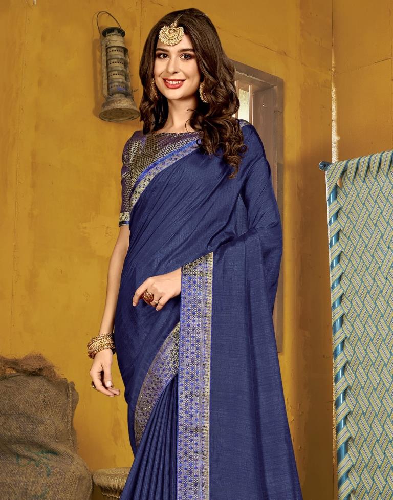 Navy Blue Silk Saree | Leemboodi