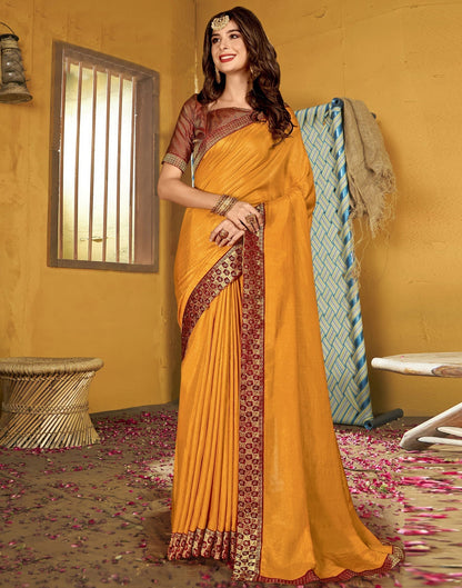Turmeric Yellow Silk Saree | Leemboodi