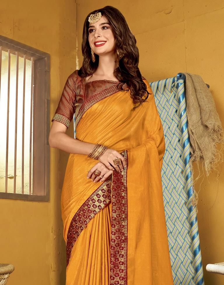 Turmeric Yellow Silk Saree | Leemboodi
