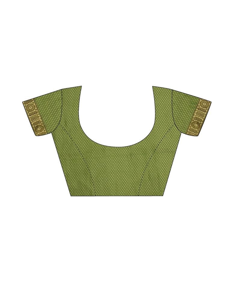 Olive Green Silk Saree | Leemboodi
