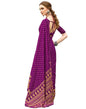 Purple Printed Silk Saree