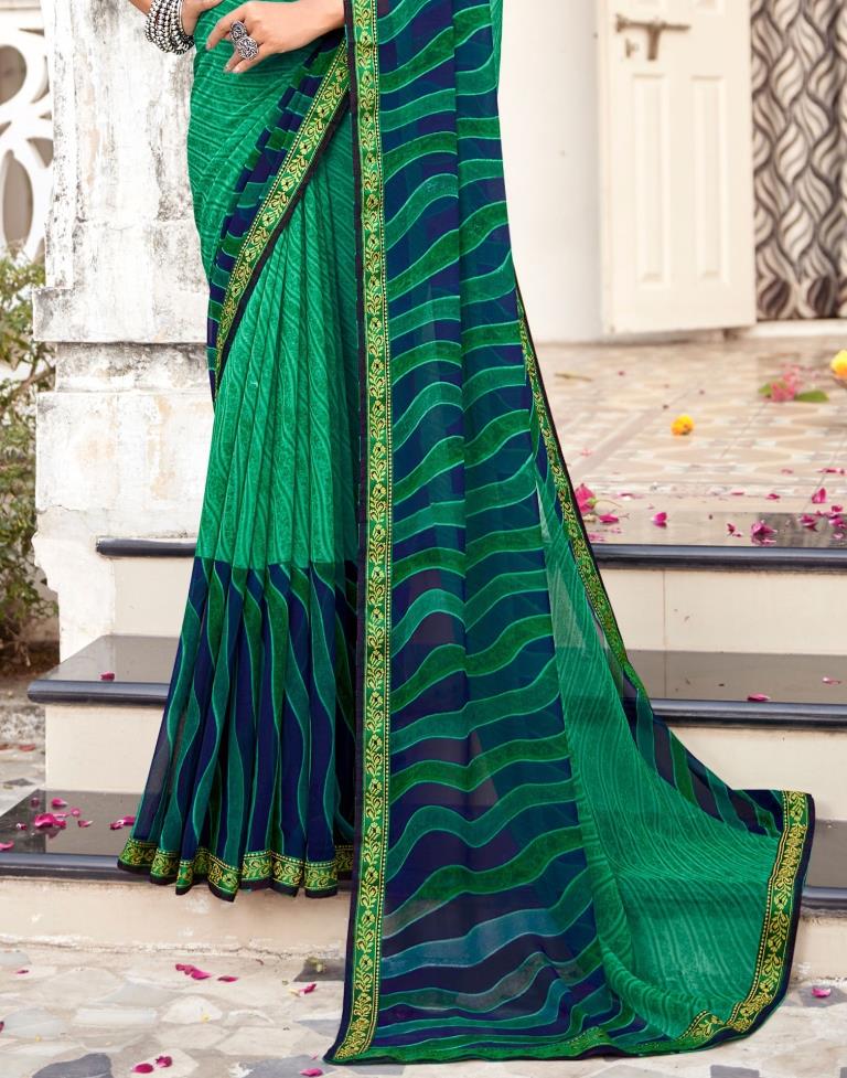 Jade Green Georgette Saree | Sudathi